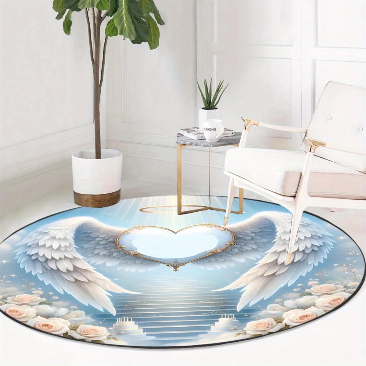 Wholesale Commercial Printing - Heaven White Angel Wings Pink Rose