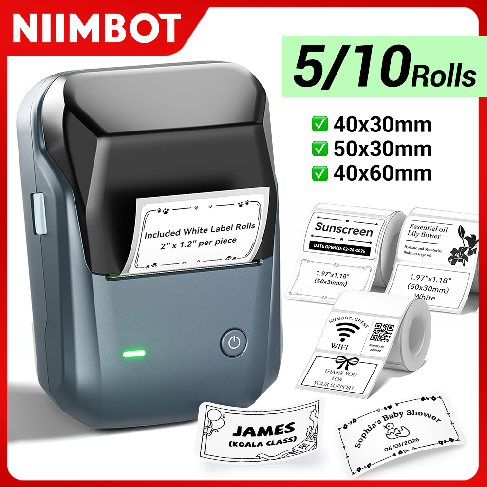 Commercial Printing Labels - Niimbot B1 Printer Thermal Bluetooth Wireless
